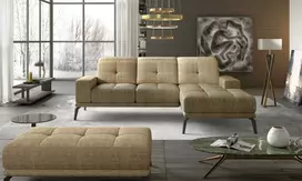 Komplektas kampinė sofa ir pufas Torrense beige