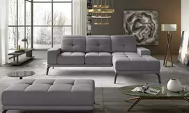 Komplektas kampinė sofa ir pufas Torrense pilka