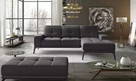 Komplektas kampinė sofa ir pufas Torrense pilka