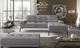 Komplektas kampinė sofa ir pufas Torrense pilka