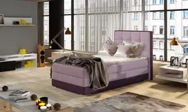 Continental lova su patalynės dėže kairėje Aster 90x200, rausva, audinys Soro 61, Soro 65