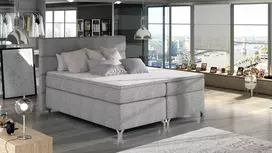 Continental lova su patalynės dėže Amadeo 160X200, pilka, audinys Sawana 21