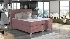 Continental lova su patalynės dėže Amadeo 160X200, rausva, audinys Mat Velvet 63