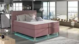 Continental lova su patalynės dėže Amadeo 160X200, rausva, audinys Mat Velvet 63