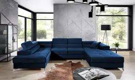 Kampinė sofa Eduardo su patalynės dėže, audinys Kronos 09