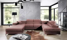 Kampinė sofa Eduardo su patalynės dėže, audinys Kronos 29