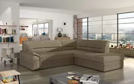 Kampinė sofa Elano su patalynės dėže, audinys Berlin 03
