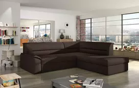 Kampinė sofa Elano su patalynės dėže, audinys Soft 66
