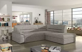 Kampinė sofa Elano su patalynės dėže, audinys Berlin 01