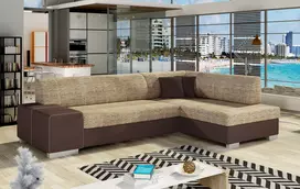 Kampinė sofa Fabio su patalynės dėže, audinys Berlin 03, Soft 66