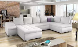 Kampinė sofa Giovanni su patalynės dėže, audinys Soft 17