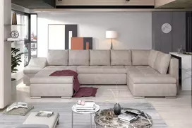 Kampinė sofa Giovanni su patalynės dėže, audinys Dora 21