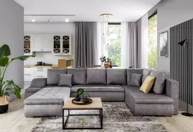 Kampinė sofa Giovanni su patalynės dėže, audinys Dora 90