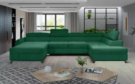 Kampinė sofa Josette su patalynės dėže, audinys Kronos 19