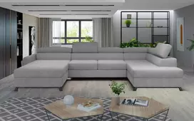Kampinė sofa Josette su patalynės dėže, audinys Paros 05