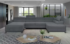 Kampinė sofa Josette su patalynės dėže, audinys Paros 06