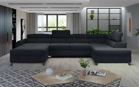 Kampinė sofa Josette su patalynės dėže, audinys Monolith 97