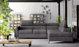 Kampinė sofa Kairos su patalynės dėže, audinys Dora 95