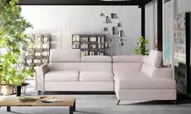 Kampinė sofa Kairos su patalynės dėže, audinys Soro 83