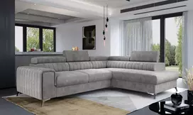 Kampinė sofa Laurence su patalynės dėže, audinys Dora 90