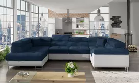 Kampinė sofa Letto su patalynės dėže, audinys Kronos 09, Soft 17