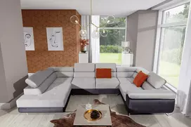 Kampinė sofa Letto su patalynės dėže, audinys Monolith 84, Monolith 97