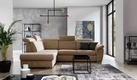 Kampinė sofa Loreto su patalynės dėže, audinys Dora 21