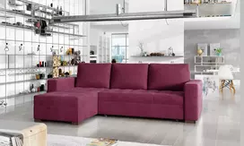 Kampinė sofa Newark su patalynės dėže, audinys Mat Velvet 68