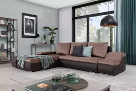 Kampinė sofa Ontario su patalynės dėže, audinys Monolith 09, Soft 66