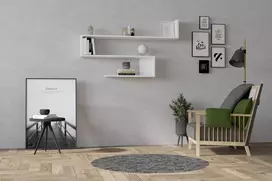 Sieninė lentyna, Hanah Home, balta, 120 x 71 x 20, cm