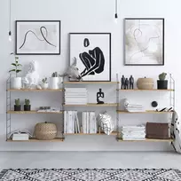 Knygų lentyna, Hanah Home, Ąžuolas, 85 x 216 x 20, cm