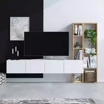 TV blokas, Hanah Home, balta Ąžuolas, 182 x 25 x 32, cm