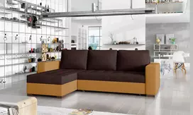 Kampinė sofa Newark su patalynės dėže, audinys Sawana 16, Soft 16