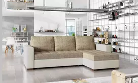 Kampinė sofa Newark su patalynės dėže, audinys Berlin 03, Soft 33