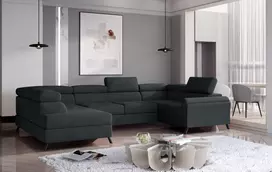 Kampinė sofa Escada su patalynės dėže, audinys Monolith 97