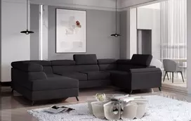 Kampinė sofa Escada su patalynės dėže, audinys Mat Velvet 99