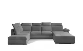 Kampinė sofa Evanell su patalynės dėže, audinys Monolith 84