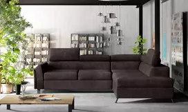 Kampinė sofa Kairos su patalynės dėže, audinys Dora 28