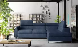 Kampinė sofa Kairos su patalynės dėže, audinys Omega 86