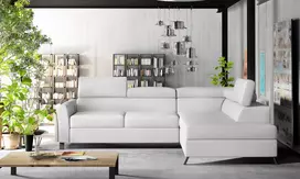 Kampinė sofa Kairos su patalynės dėže, audinys Soft 17