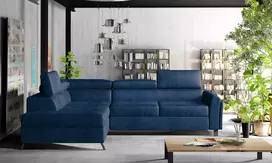 Kampinė sofa Kairos su patalynės dėže, audinys Monolith 77