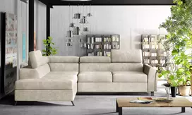 Kampinė sofa Kairos su patalynės dėže, audinys Dora 21