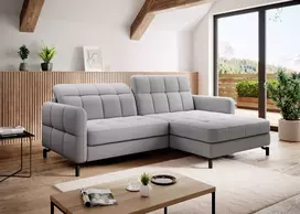 Kampinė sofa Lorelle su patalynės dėže, audinys Omega 02