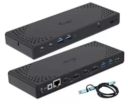 i-tec USB 3.0 / USB-C 2x 4K 1x 5K dvigubas ekranas Gen.2 2x DP 2x HDMI LAN garso maitinimo tiekimas 100 W