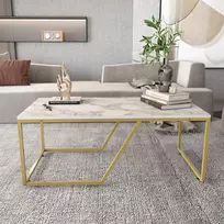 Kavos staliukas, Hanah Home, baltas Auksinis, 120 x 48 x 60, cm