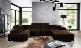 Kampinė sofa Eduardo su patalynės dėže, audinys Kronos 06