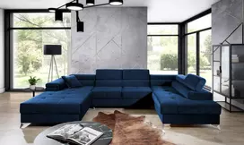 Kampinė sofa Eduardo su patalynės dėže, audinys Kronos 09