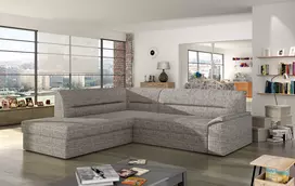 Kampinė sofa Elano su patalynės dėže, audinys Berlin 01
