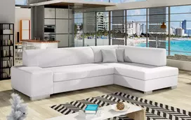 Kampinė sofa Fabio su patalynės dėže, audinys Soft 17
