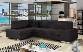 Kampinė sofa Fabio su patalynės dėže, audinys Soft 11